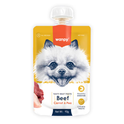 WANPY MEAT PASTE DOG BEEF CARROT PEA 90GR