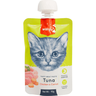 WANPY MEAT PASTE CAT TUNA CHICKEN CARROT 90GR