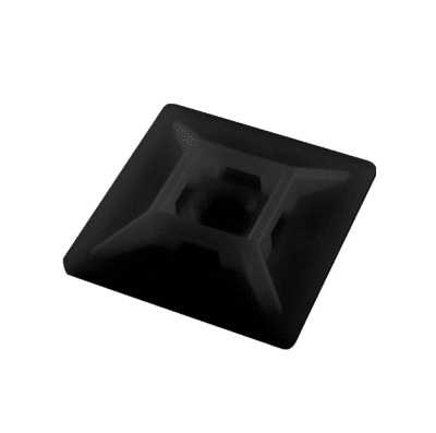 BASE ADHESIVA 28X28MM NEGRO X100UN