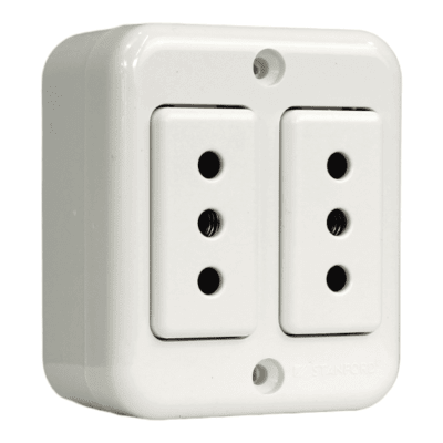 CASQUETE TOMA CORRIENTE DOBLE 10A