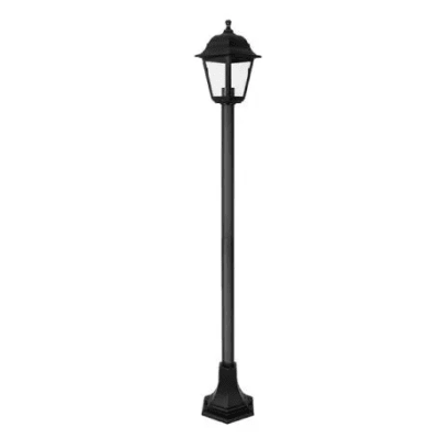 Farol Pedestal Sint 1,22CM 4 CARAS NEGRO IP44 E27 MAX 40W