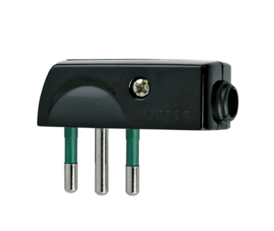 Enchufe Volante Macho 10A Plano Negro (E35)
