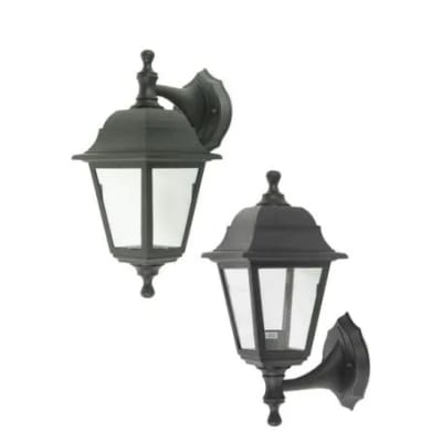 Farol A Muro Sintético 4 Caras Negro IP44 E27 MAX 40W