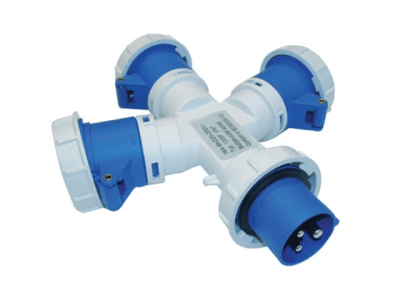 Adaptador Industrial Embutido 220V 16A 2P+T IP67 3 SALIDAS