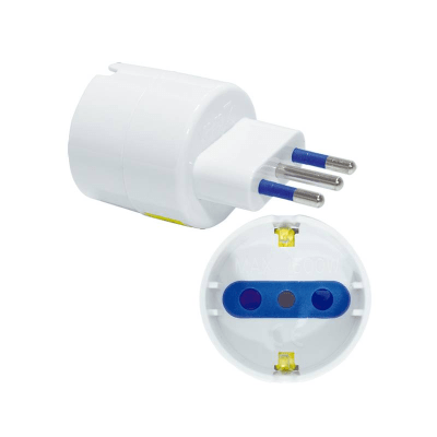 Adaptador Schuko 10A LEXO C/PROTECCION BLANCO
