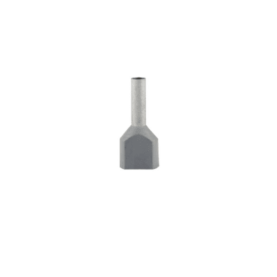 Terminal Ferrul Doble GRIS 2.5MM 14AWG