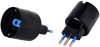 Adaptador Schuko 10A LEXO C/PROTECCION NEGRO1