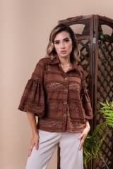 BLUSA FERNANDA MARRÓN