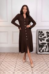 VESTIDO CAYETANA MARRÓN