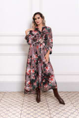 VESTIDO AURORA FLOR BORGOÑA