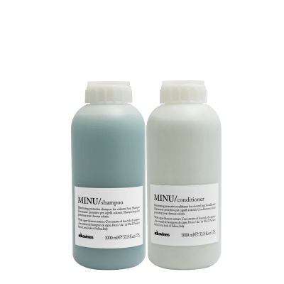 Davines Minu Dúo XL Shampoo 1000 ml + Acondicionador 1000 ml Cabello Teñido
