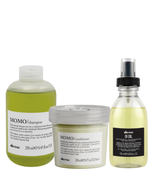 Davines Momo Pack Shampoo 250 ml + Acondicionador 250 ml + OI Oil 135 ml Cabello Seco