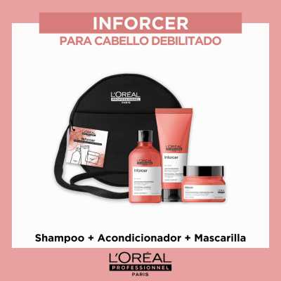 Loreal pack Inforcer Anti-Rotura Shampoo + Acondicionador + Mascarilla 250 + Crossbody