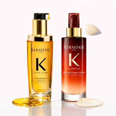 Pack Kérastase 8H Magic Night Serum + Elixir Ultime – Nutrición Nocturna y Brillo Intenso