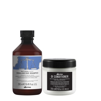 Davines Pack Rebalancing Shampoo 250 ml + Acondicionador OI 250 ml Cuero Cabelludo Graso