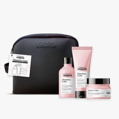 Pack L’Oreal Professionnel Vitamino Color – Shampoo, Acondicionador, Mascarilla + Neceser de Regalo