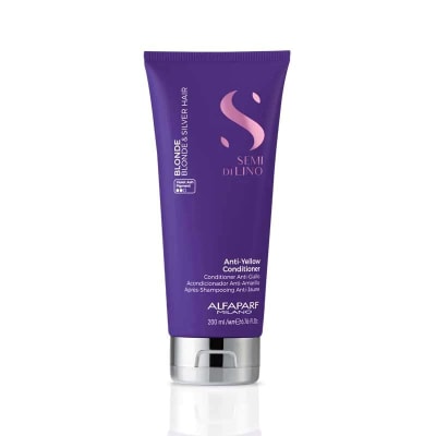 Alfaparf Milano Semi Di Lino Blonde Anti Yellow Conditioner Neutralizador Cabello Rubio o Decolorado 200 ml