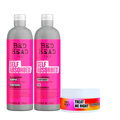 TIGI Bed Head Pack Self Absorbed Shampoo + Acondicionador + Mascarilla Treat Me Right 200 ml