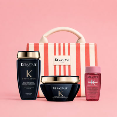 KERASTASE Chronologiste pack revitalización y nutrición profunda shampoo 250 ml + mascarilla 200 ml + travel size