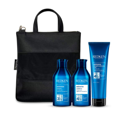Pack Redken Extreme – Shampoo 300 ml, Acondicionador 300 ml, Mascarilla 150 ml + neceser de regalo