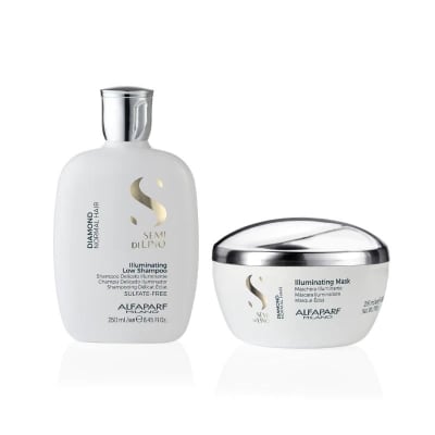 Alfaparf Milano Dúo Diamond Illuminating Shampoo + Mascarilla Cabello Opaco