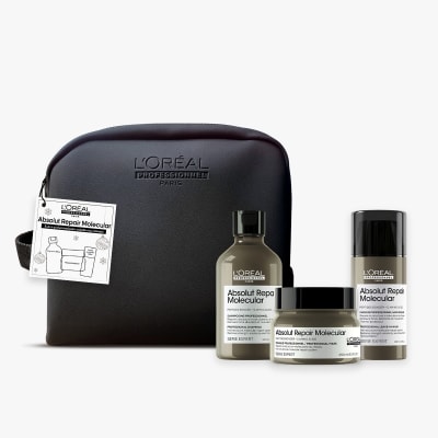 Loreal Pack Para Cabello Dañado L'Oréal Absolut Repair Molecular Shampoo + Acondicionador + Mascarilla + Neceser