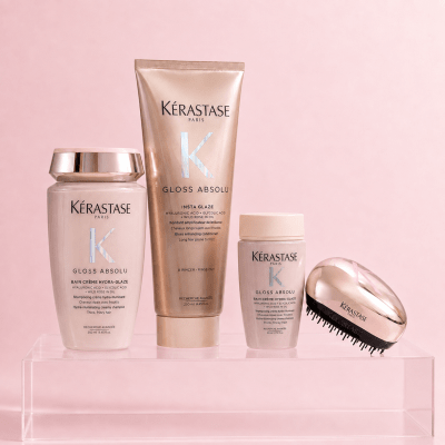 Kerastase Gloss Absolu Antifrizz Cabello Grueso Pack Shampoo 250ml + Acondicionador 250ml + Travel