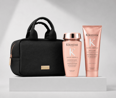 Kerastase Gloss Absolu pack shampoo 250 ml + acondicionador 250 ml + bolso