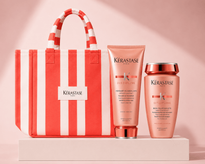 Kerastase Discipline pack shampoo 250 ml + acondicionador 200 ml + bolso