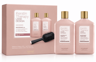 Pack Alfaparf Keratin Therapy Lisse Design Shampoo 250 ml + Acondicionador 250 ml + Cepillo