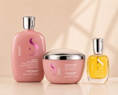 Alfaparf Semi Di Lino Moisture Pack Nutritive Low Shampoo 250 ml + Nutritive Mask 200 ml + Cristalli Liquidi 30 ml
