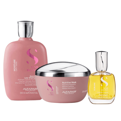 Alfaparf Milano Semi Di Lino Nutritive Pack Shampoo 250 ml + Mascarilla 200 ml + Cristalli Liquidi 30 ml Cabello Seco