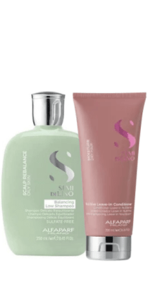 Alfaparf Milano Semi Di Lino Balancing Pack Shampoo + Mascarilla Cuero Cabelludo Graso