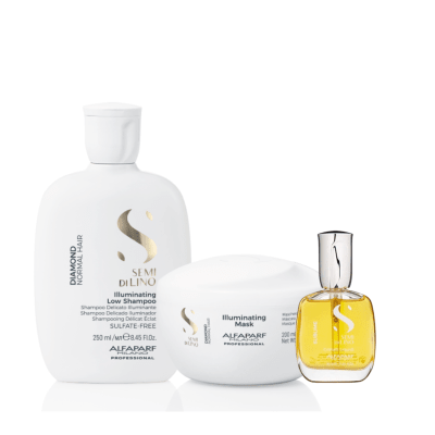 Alfaparf Milano Diamond Illuminating Pack Shampoo + Mascarilla Cabello Opaco