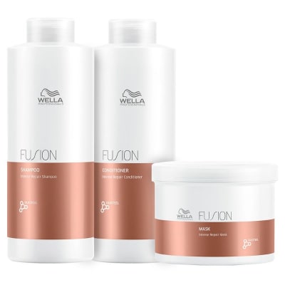 Wella Professionals Fusion Pack XL Shampoo 1000 ml + Acondicionador 1000 ml + Mascarilla 500 ml