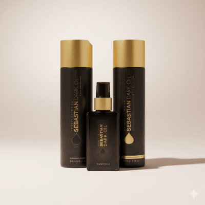 Sebastian Dark Oil Pack Shampoo + Acondicionador + Aceite Cabello Suave Brillante Antifrizz