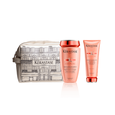 Pack Kerastase Discipline Control Frizz – Shampoo + Acondicionador + Neceser
