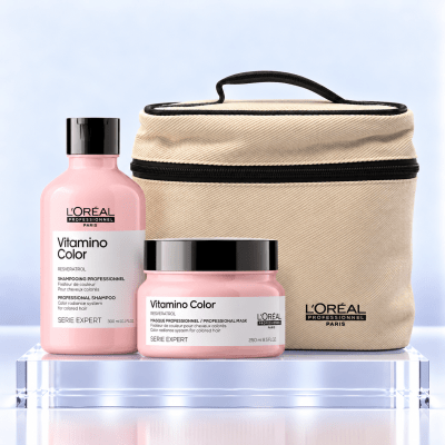 LOreal Professionnel Vitamino Color Pack Shampoo 300 ml + Mascarilla 250 ml + Bolso