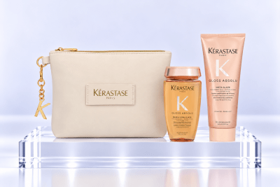 Kérastase Gloss Absolu Antifrizz Cabello Fino Pack Shampoo 250ml + Acondicionador 250ml + bolso