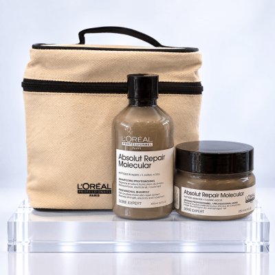 Loreal Pack Para Cabello Dañado L'Oréal Absolut Repair Molecular Shampoo + Mascarilla + Neceser