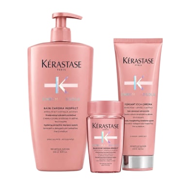 Kerastase Chroma Absolu pack XL Bain Chroma Respect 500 ml + Fondant Cica Chroma 200 ml + Mini Talla de Regalo