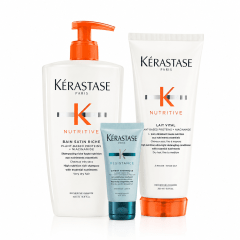 Pack Kerastase XL Nutritive Bain Satin Riche 500 ml + Lait Vital 200 ml + Mini Talla de Regalo 2