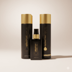 Sebastian Dark Oil Pack Shampoo + Acondicionador + Aceite Cabello Suave Brillante Antifrizz 1