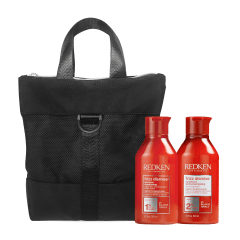 Pack Duo Redken Frizz Dismiss – Shampoo 300 ml, Acondicionador 300 ml + neceser de regalo 4