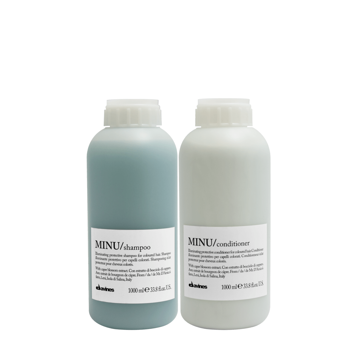 Davines Minu Dúo XL Shampoo 1000 ml + Acondicionador 1000 ml Cabello Teñido1