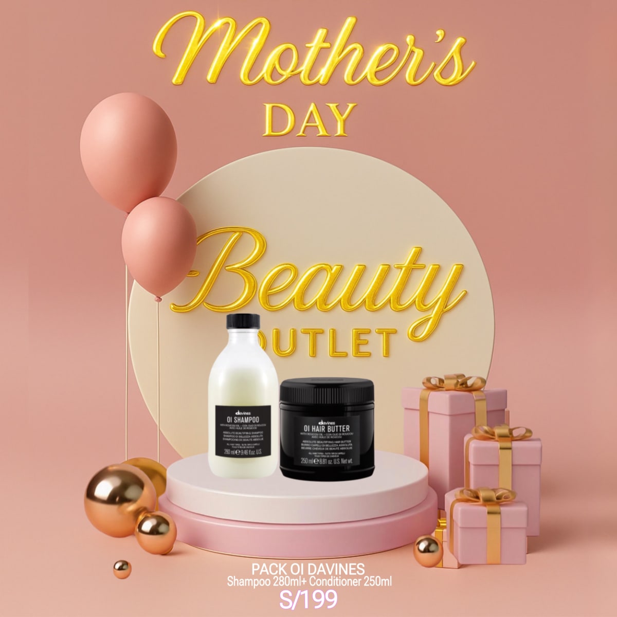 Pack OI Davines Shampoo 280ml+ Mascarilla 250ml2