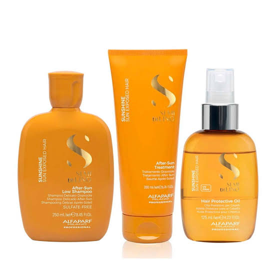 Alfaparf Milano Semi Di Lino Sunshine Pack After Sun Shampoo 250 ml + Tratamiento 200 ml + Protective Oil 125 ml Cabello Expuesto al Sol1