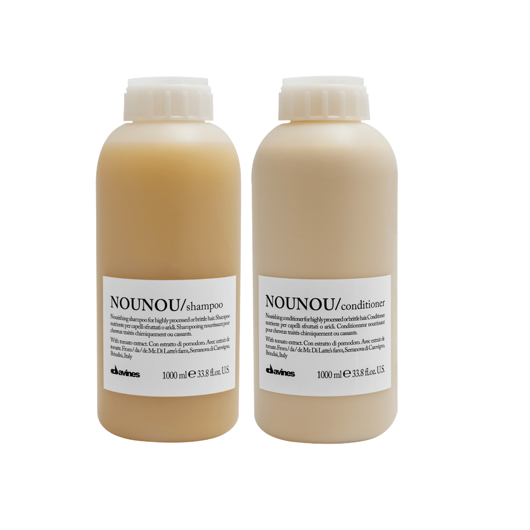 Davines Nounou Dúo XL Shampoo 1000 ml + Acondicionador 1000 ml Cabello Dañado1