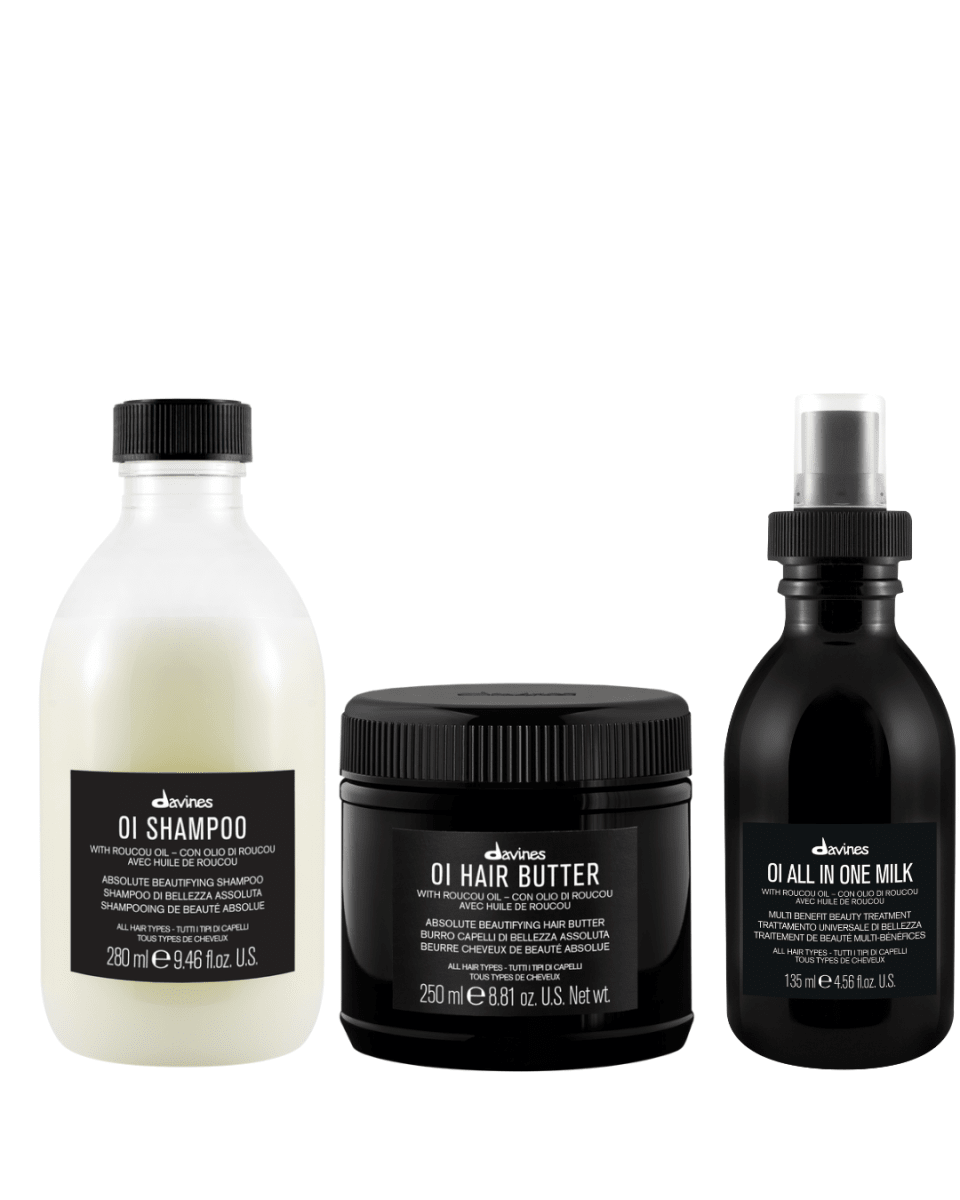 Davines OI Pack Shampoo 280 ml + Mascarilla Hair Butter 250 ml + All In One Milk 135 ml1