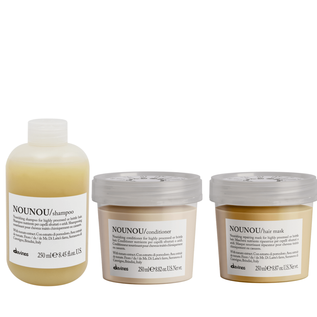 Davines Nounou Pack Shampoo 250 ml + Acondicionador 250 ml + Mascarilla 250 ml Cabello Dañado1